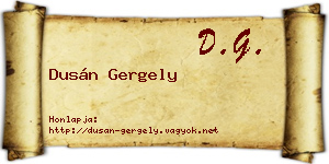 Dusán Gergely névjegykártya