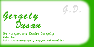 gergely dusan business card